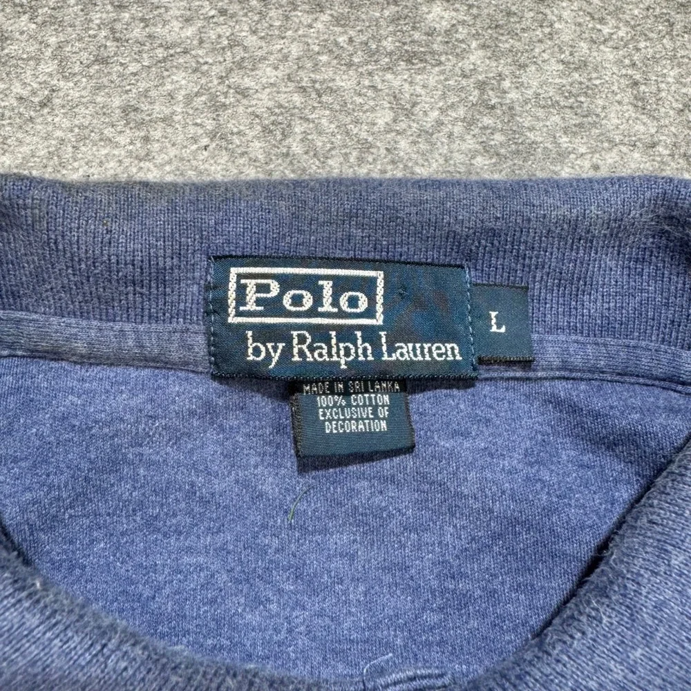 Polo Ralph Lauren Mens Blue Heather Short Sleeve Cotton Polo Shirt Large